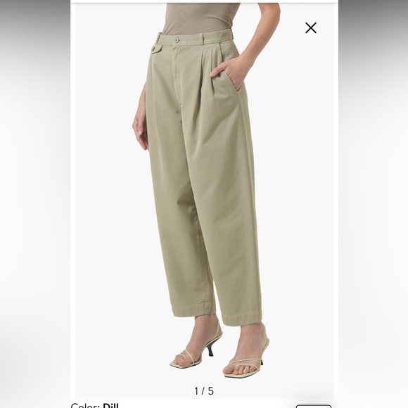 Agolde Becker Cotton Barrel Leg Chinos tapered pleated barrel leg utility size24 - Picture 5 of 14